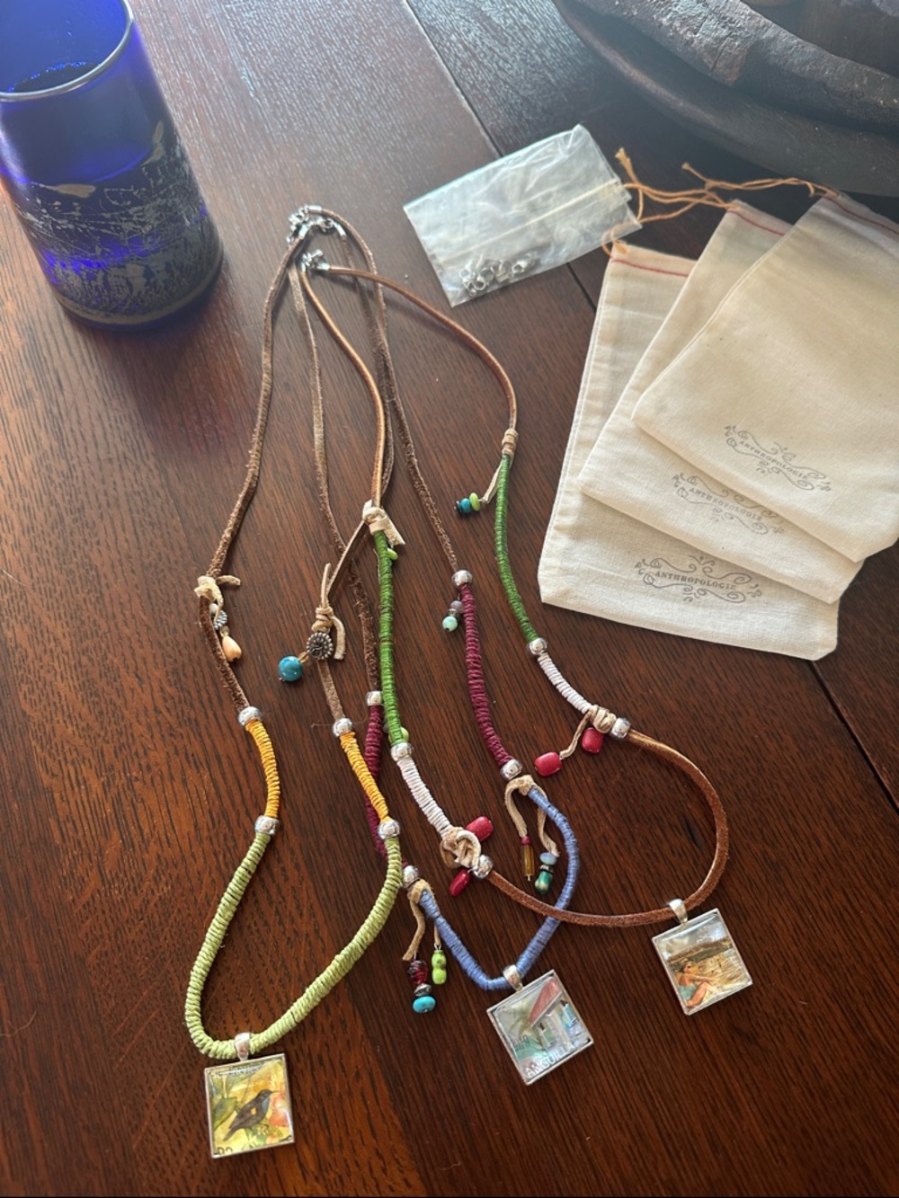 Handmade bundle 3 unique necklaces. 16- 17 inches but adjustable Anthropologie - Picture 2 of 10